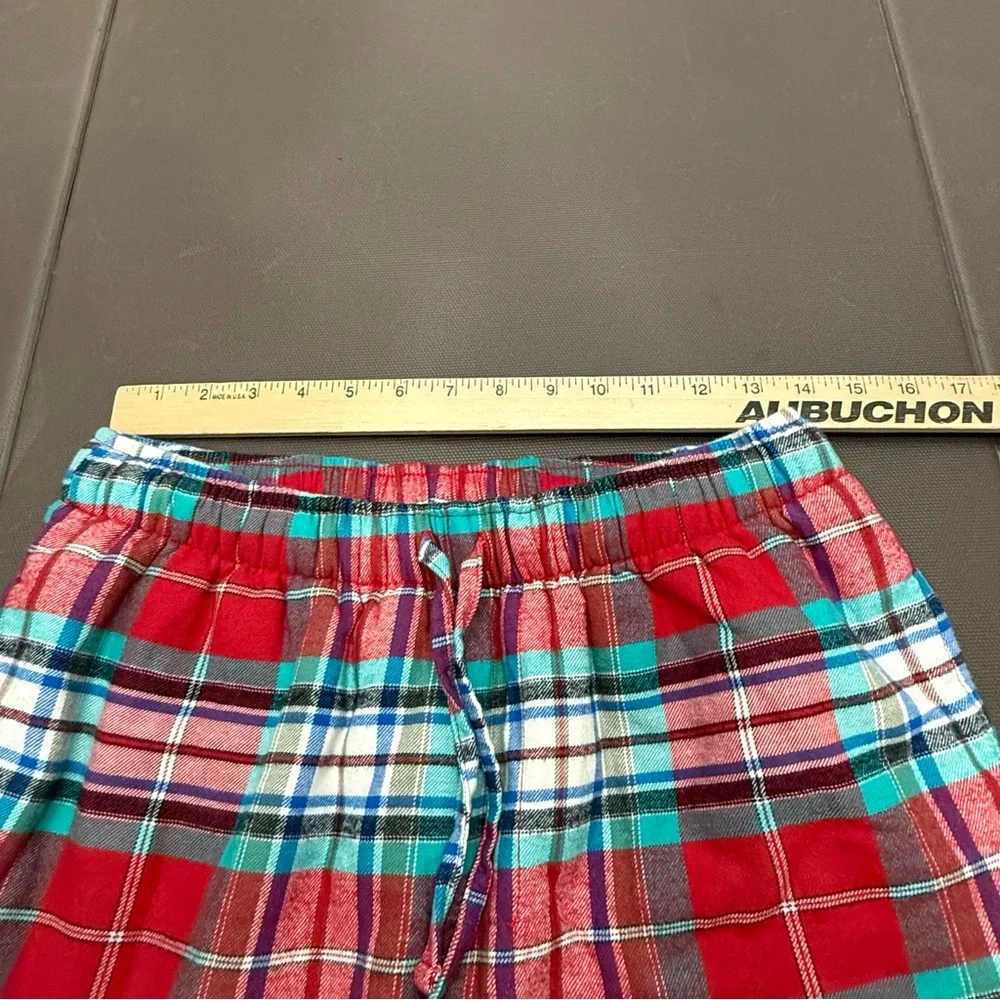 Lands‎ End Sherpa Lined Flannel Pajama Pants Cozy Plaid Warm Pockets Small 28-30